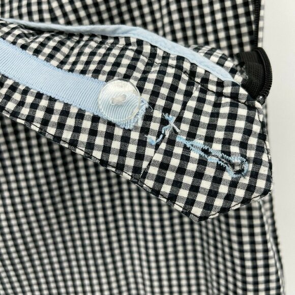 Tyler Boe Black White Gingham Check Side Zip Staight Leg Ankle Pants - Picture 5 of 7